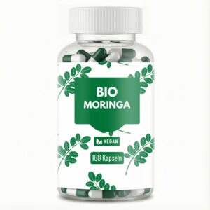 Moringa Kapseln – 1500 mg Tagesdosis | 180 hochdosierte Premium Kapseln | 100% Vegan & ohne Zusatzstoffe | Laborgeprüfte Qualität